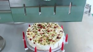 杏仁水果蛋糕超声波切割机_全自动蛋糕切割设备厂家 - 驰飞超声波